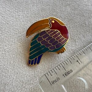 Laurel Burch Colorful Toucan Enamel Pin